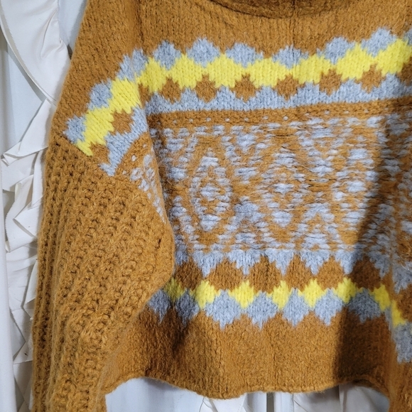 NWT Free People Alpine Oversized Sweater Cinnamon Toast Large Wool Alpaca Blend - Picture 6 of 11